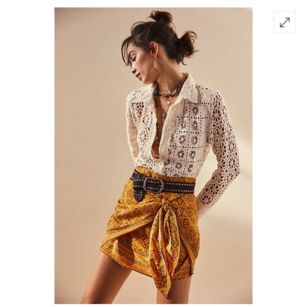 Free People White Lace Top